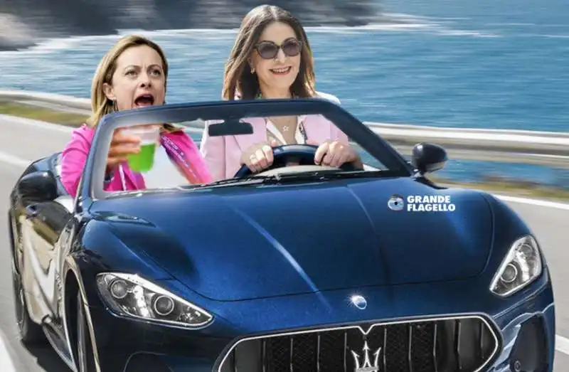 GIORGIA MELONI DANIELA SANTANCHE - MEME BY GRANDE FLAGELLO 