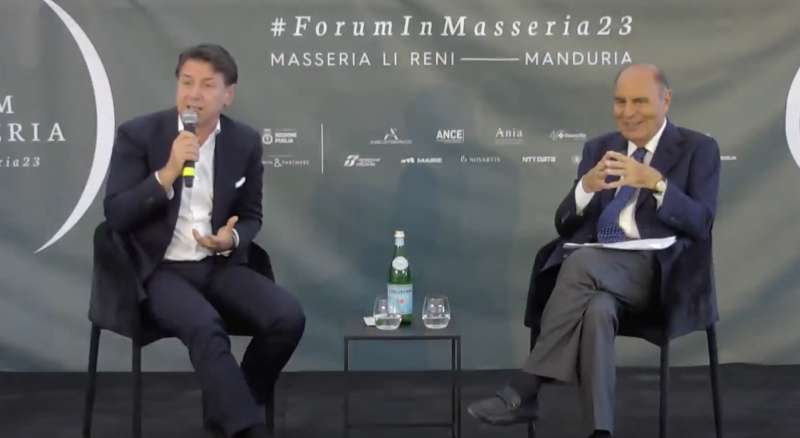 giuseppe conte ospite di bruno vespa al forum in masseria