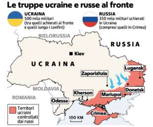 GUERRA IN UCRAINA - LE TRUPPE UCRAINE E RUSSE AL FRONTE