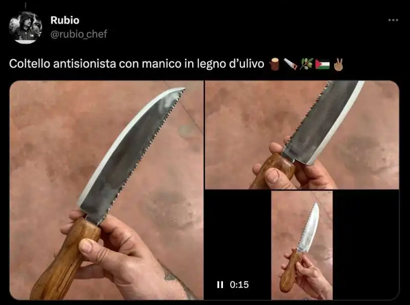 IL COLTELLO ANTISIONISTA DI CHEF RUBIO 