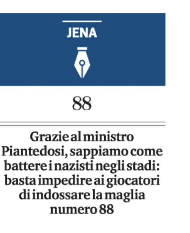 JENA SUL DIVIETO DI INDOSSARE IL NUMERO 88