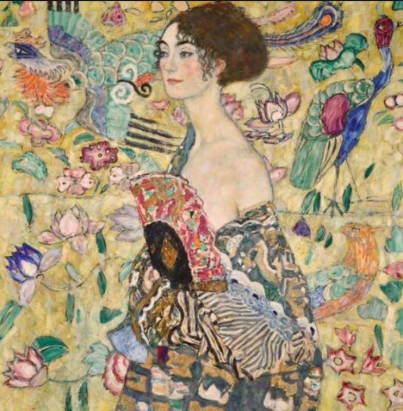 la dama con ventaglio gustav klimt