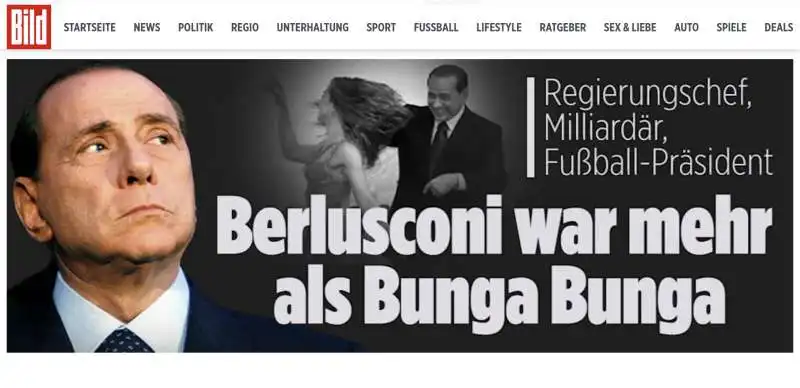 LA NOTIZIA DELLA MORTE DI SILVIO BERLUSCONI NELLA HOMEPAGE DELLA BILD