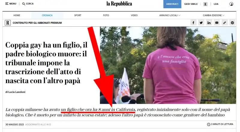 La Repubblica, 8 anni in California