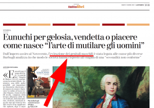 la stampa, evirazione dei genitali maschili