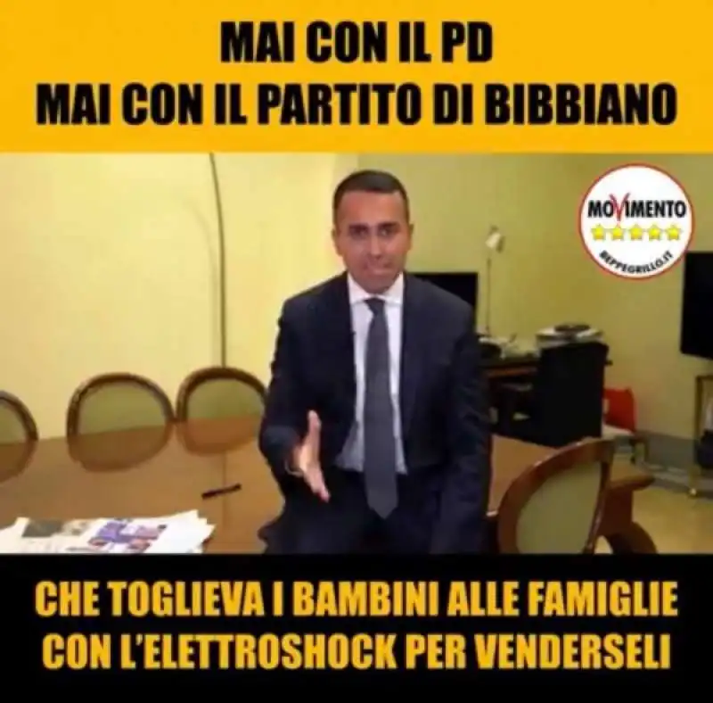 luigi di maio   mai con il partito di bibbiano