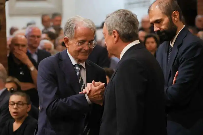  mario draghi ai funerali della moglie di romano prodi flavia franzoni