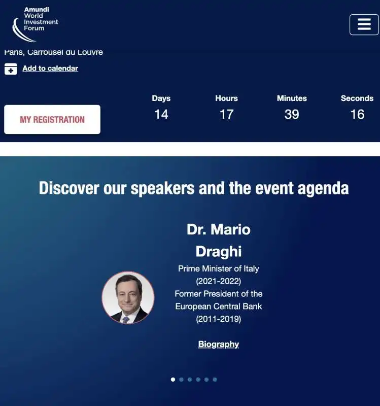 Mario Draghi alla convention The global shake up, where will the pieces fall? di Amundi