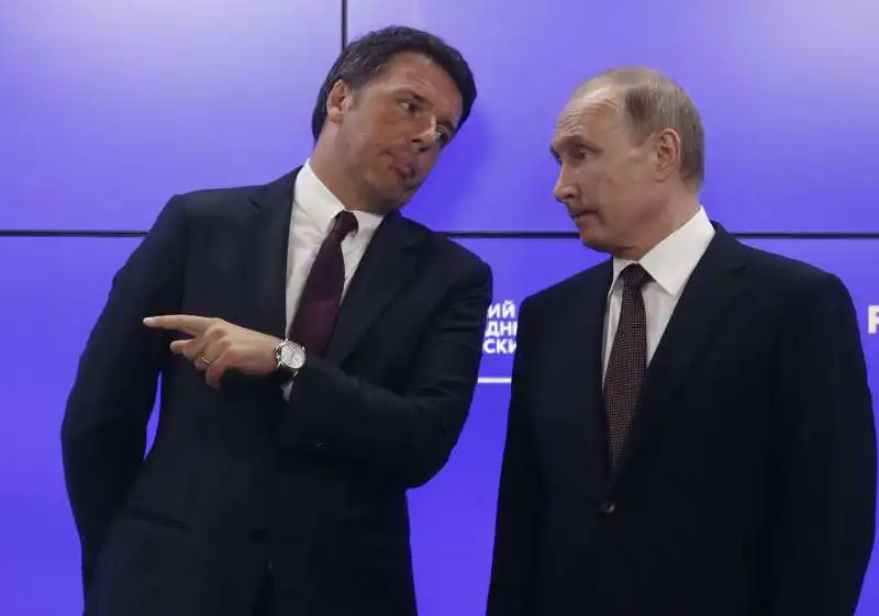 matteo renzi e vladimir putin al forum economico di san pietroburgo     17 giugno 2016