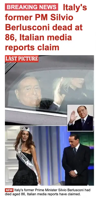 MORTE SILVIO BERLUSCONI - DAILY MAIL 