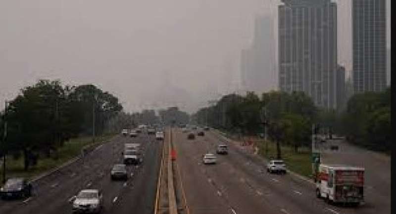 nube di fumo a chicago.