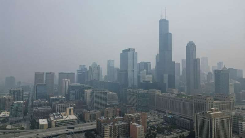 nube di fumo a chicago.