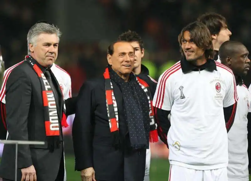 paolo maldini silvio berlusconi carlo ancelotti 2