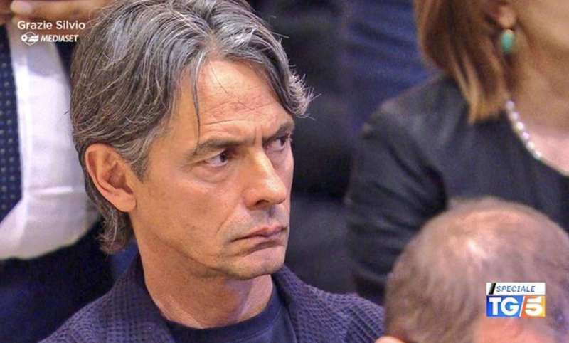 pippo inzaghi ai funerali di silvio berlusconi