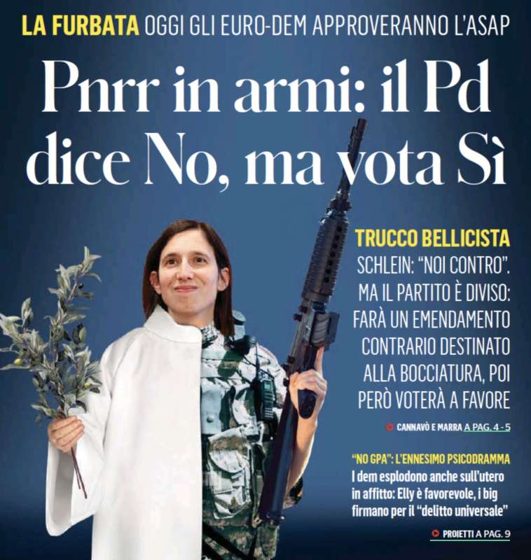 PNRR IN ARMI: IL PD DICE NO MA VOTA SI - PRIMA PAGINA DEL FATTO QUOTIDIANO 1 GIUGNO 2023