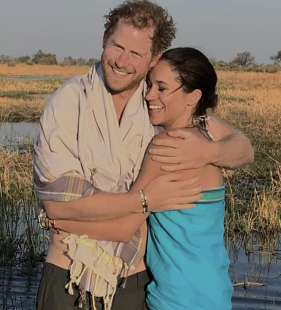 principe harry con meghan markle in africa