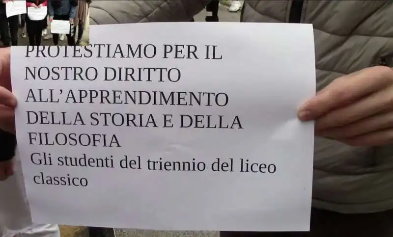 protesta degli studenti contro le assenze di cinzia paolina de lio  