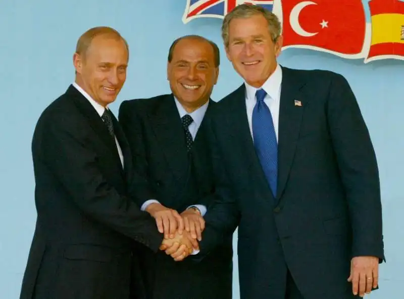 PUTIN BERLUSCONI GEORGE W.BUSH