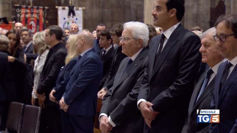 SERGIO MATTARELLA CON L EMIRO DEL QATAR AL THANI - FUNERALI SILVIO BERLUSCONI