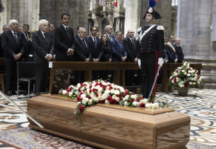 sergio mattarella ugo zampetti ignazio la russa lorenzo fontana ai funerali di silvio berlusconi