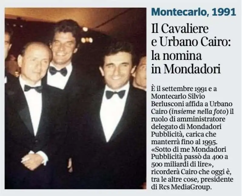 SILVIO BERLUSCONI E URBANO CAIRO NEL 1991