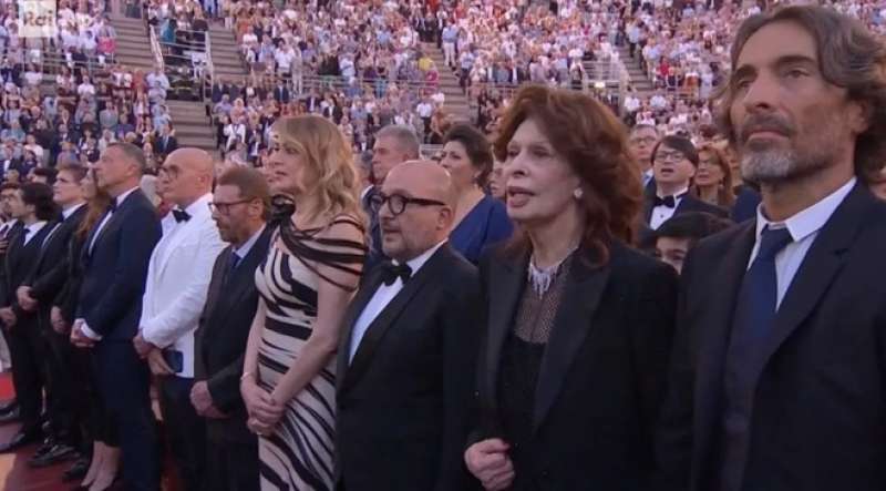 sophia loren gennaro sangiuliano a verona per l'aida 2