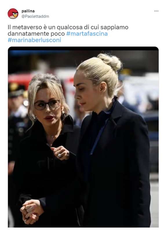 tweet su marina berlusconi e marta fascina ai funerali di silvio berlusconi