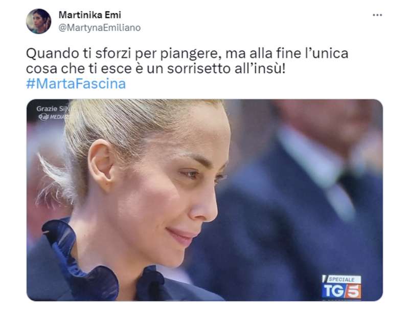 tweet su marta fascina ai funerali di silvio berlusconi