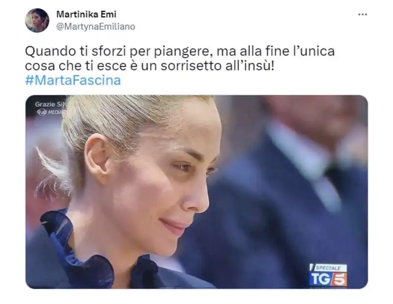 tweet su marta fascina ai funerali di silvio berlusconi  