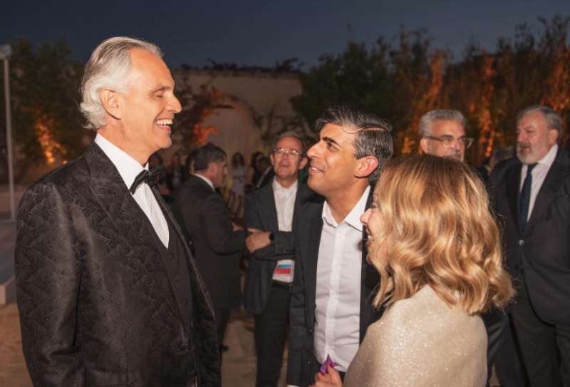 andrea bocelli rishi sunak giorgia meloni