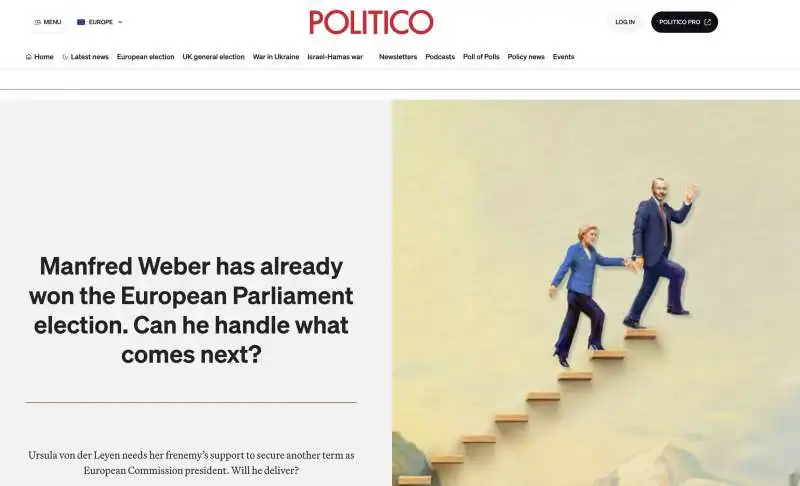 ARTICOLO DI POLITICO SU MANFRED WEBER E URSULA VON DER LEYEN 