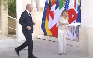 charles michel con patrizia scurti g7 borgo egnazia