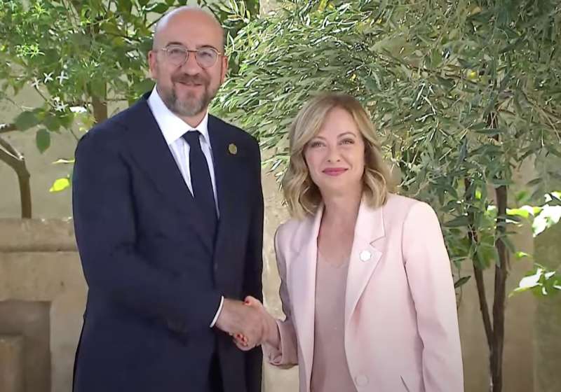 charles michel giorgia meloni g7 borgo egnazia