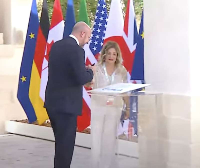 charles michel giorgia meloni g7 borgo egnazia