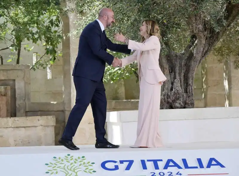 charles michel   giorgia meloni    g7 borgo egnazia 