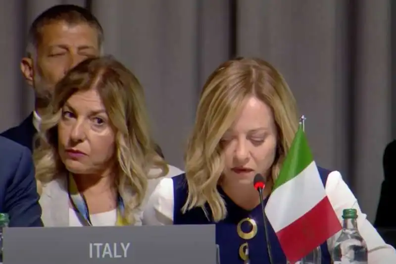 fabrizio alfano   patrizia scurti   giorgia meloni in svizzera al summit per la pace   2