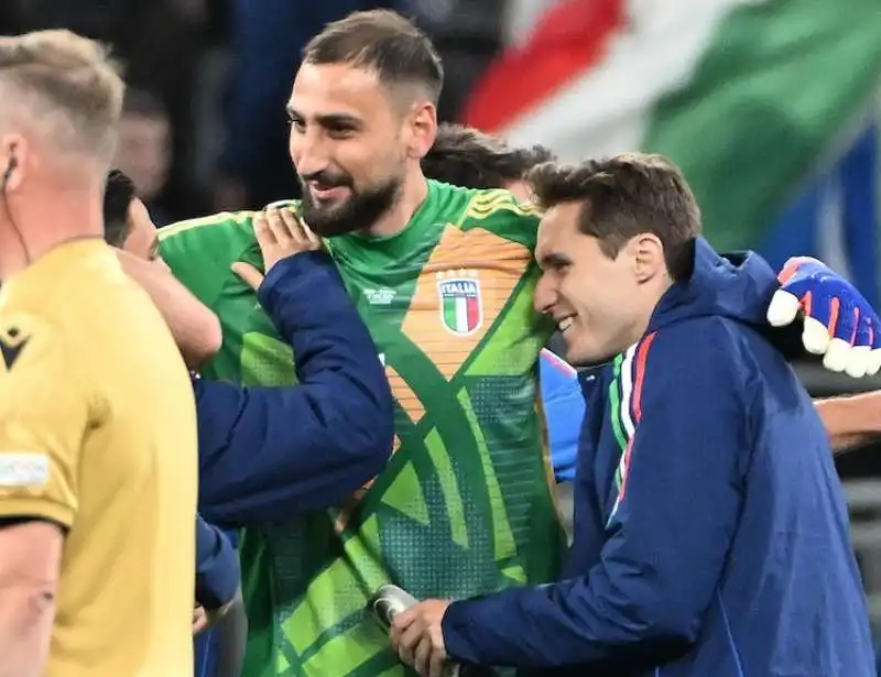 GIANLUIGI DONNARUMMA E FEDERICO CHIESA DOPO  ITALIA ALBANIA