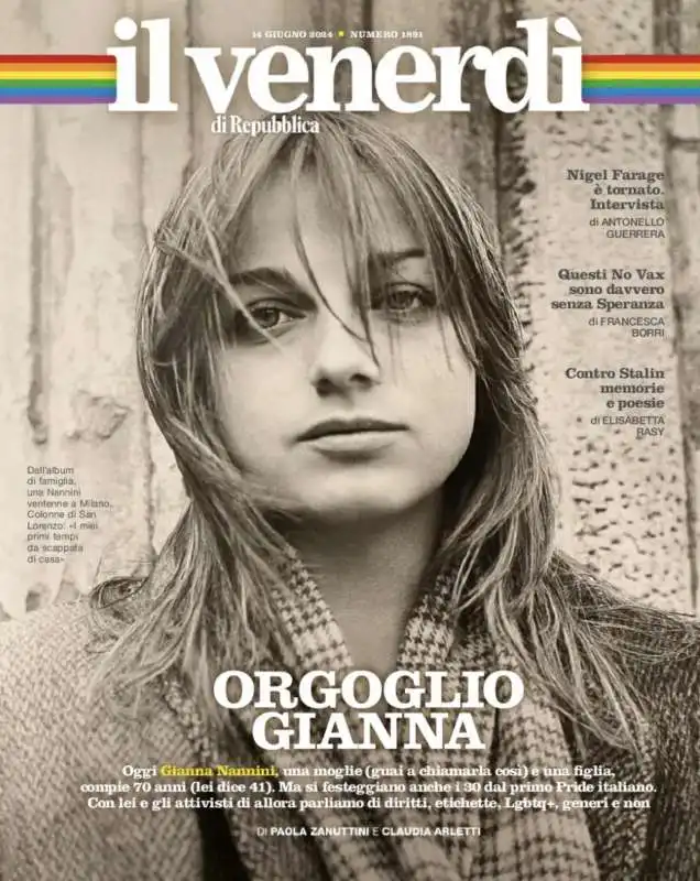 gianna nannini in copertina sul venerdi di repubblica 