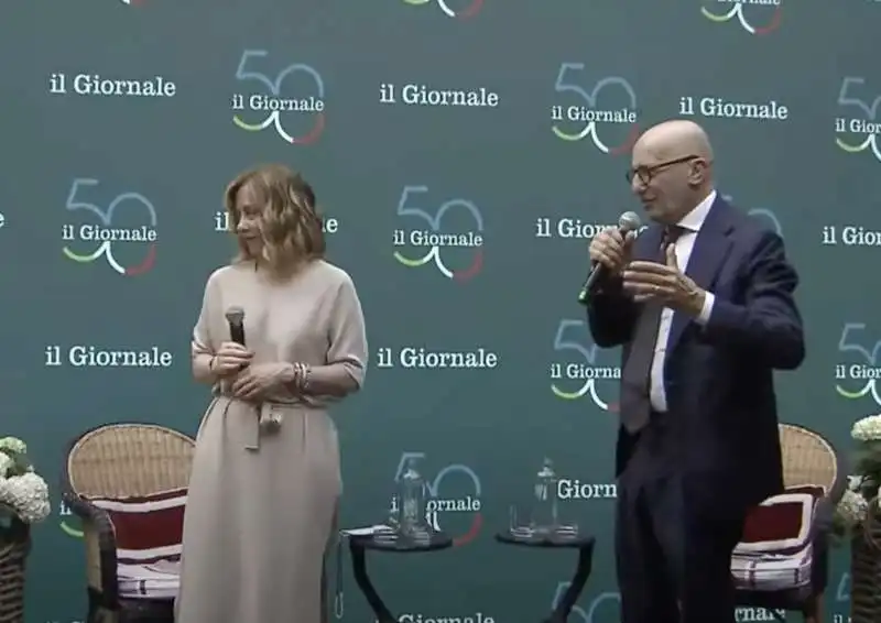 giorgia meloni e alessandro sallusti   50 anni de il giornale  2