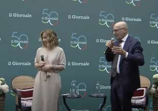 giorgia meloni e alessandro sallusti 50 anni de il giornale 2