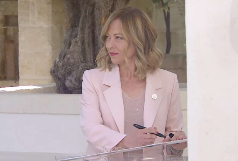 giorgia meloni. g7 borgo egnazia