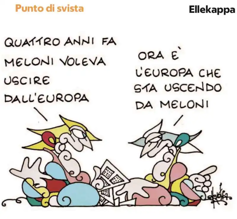 GIORGIA MELONI IN EUROPA - VIGNETTA BY ELLEKAPPA 