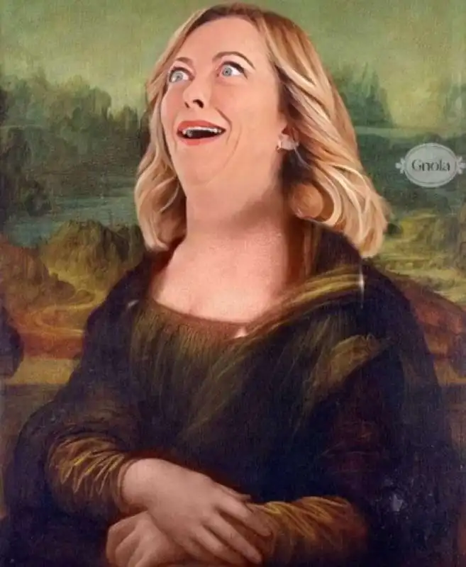 giorgia meloni in versione gioconda