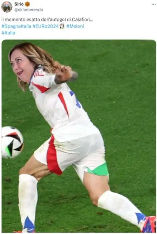 giorgia meloni in versione riccardo calafiori   meme su spagna italia  12