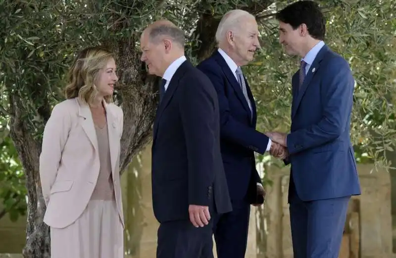 giorgia meloni   olaf scholz   joe biden   justin trudeau    g7 borgo egnazia 