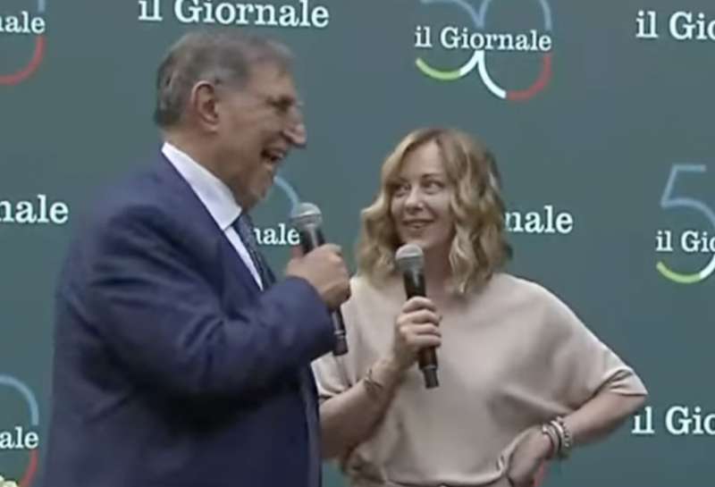 ignazio la russa e giorgia meloni festa per i 50 anni del giornale