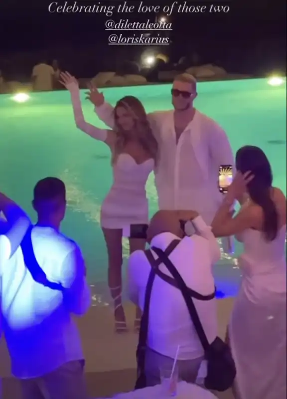 il white party per il matrimonio di diletta leotta e loris karius