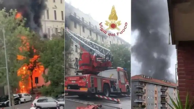 incendio in via fra galgario a milano   8