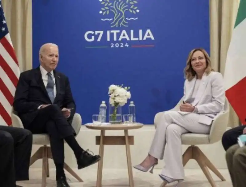 JOE BIDEN E GIORGIA MELONI - BILATERALE AL G7 DI BORGO EGNAZIA