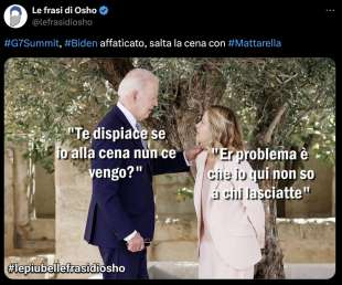 JOE BIDEN SALTA LA CENA CON MATTARELLA -MEME BY OSHO